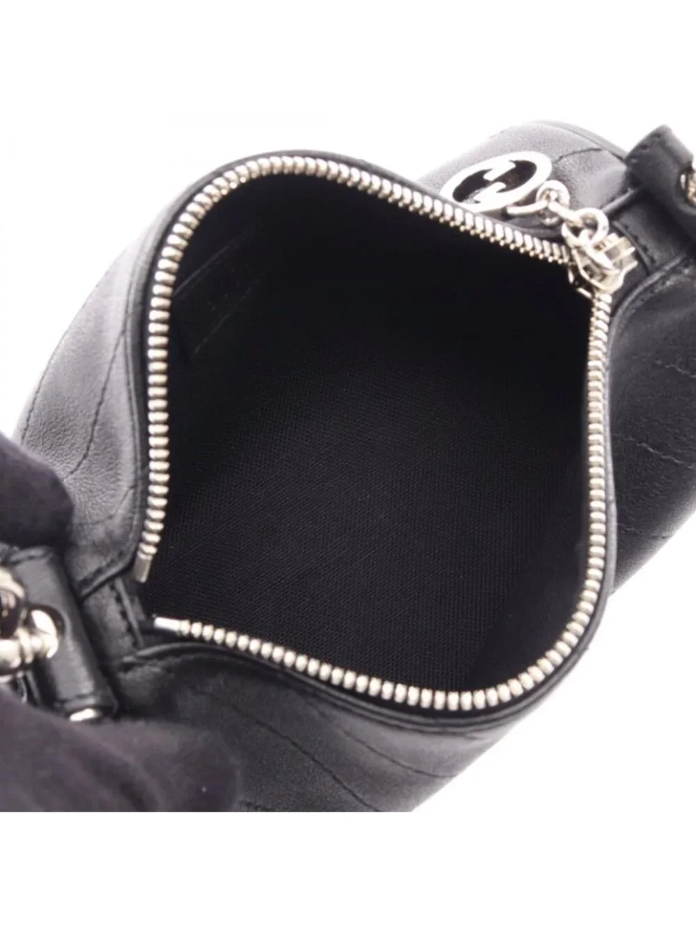 Gucci Shoulder Bag Blanc Di Black Leather Di Mini